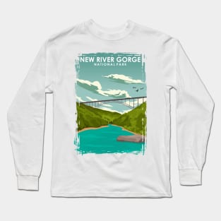 New River Gorge National Park Travel Poster Long Sleeve T-Shirt